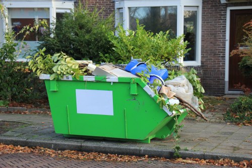 Various types of business waste including paper and construction debris